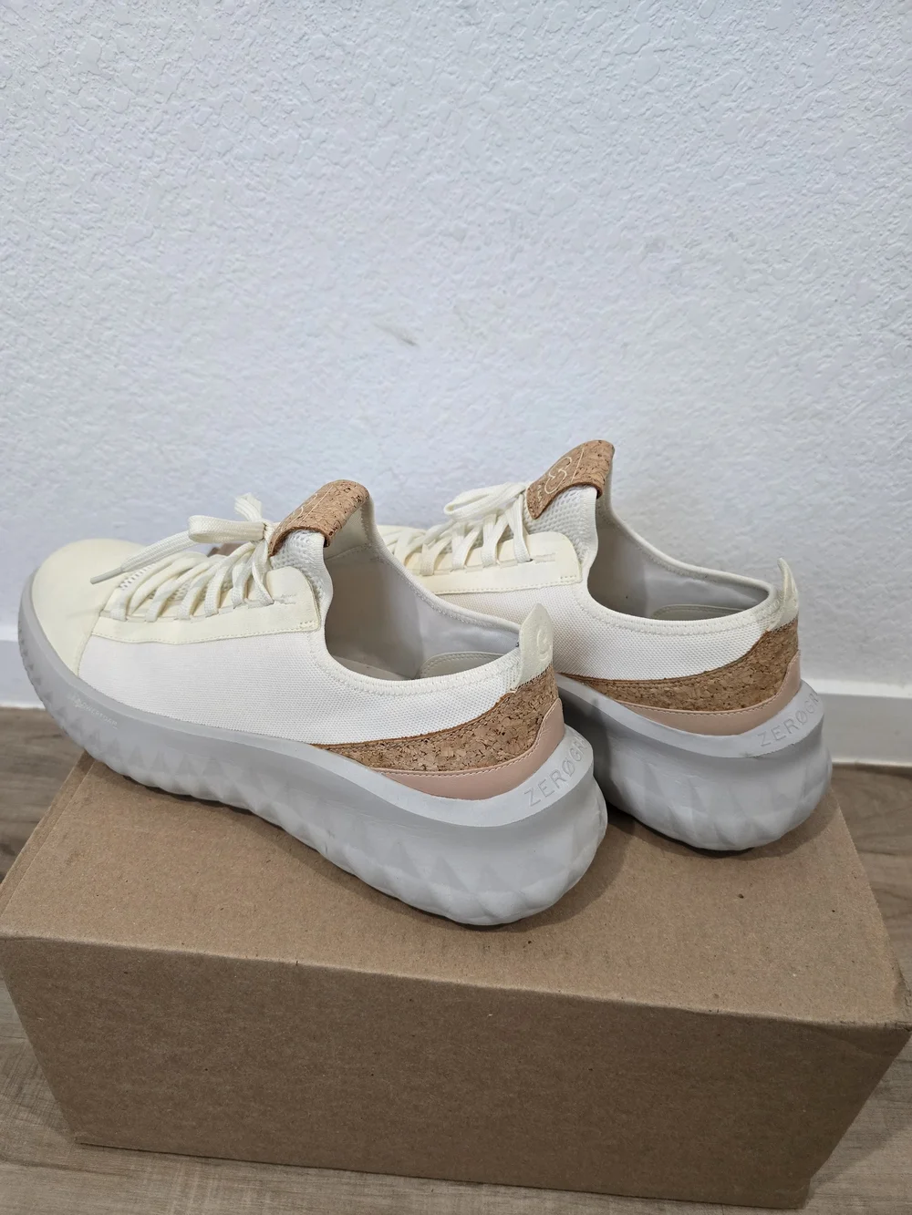 Men's Cole Haan Zergrand II Neutral Cream Casual Sneakers - Picture 3 of 10